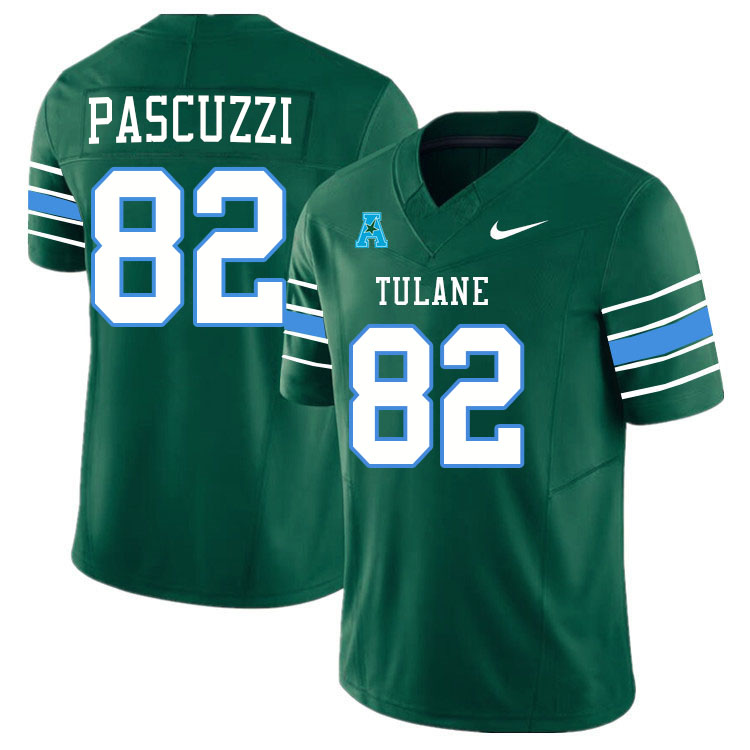 #82 Johnny Pascuzzi Tulane Green Wave Jersey College Football Uniforms,Apparels Stitched-Green